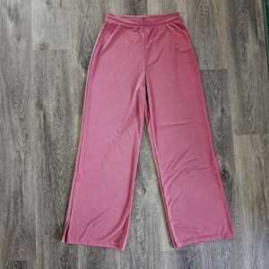 Zara Stretch Waist Straight Leg Pants Mauve Pink